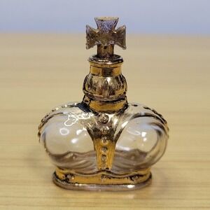 Vintage Prince Matchabelli 1/4 Fl Oz Gilded Gold Crown Bottle Stopper Gold Empty